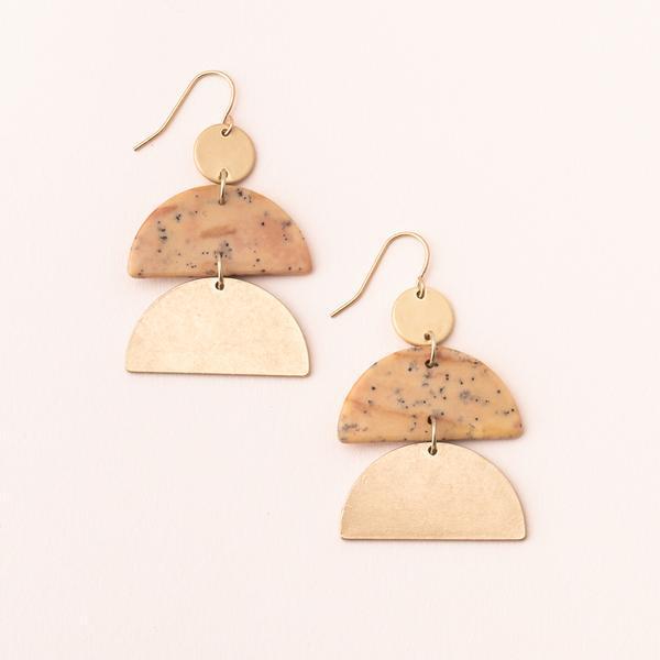 Stone Half-Moon Earring