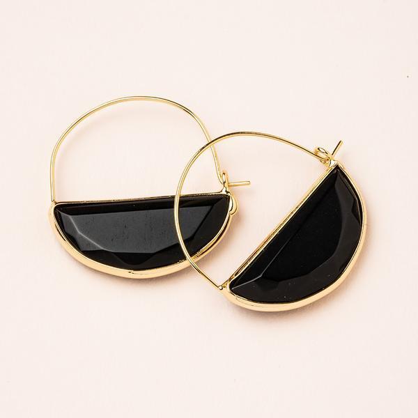 Stone Prism Hoop - Black Spinel