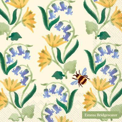 Bluebell and Celandine Cocktail Napkin