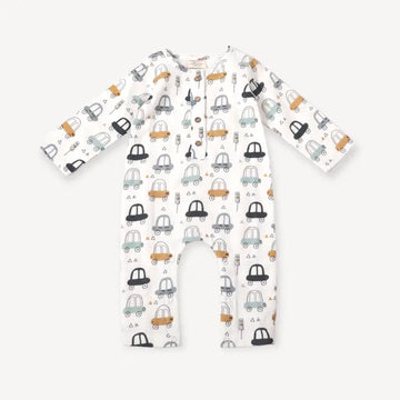 Cars Pocket & Button Baby Jumpsuit