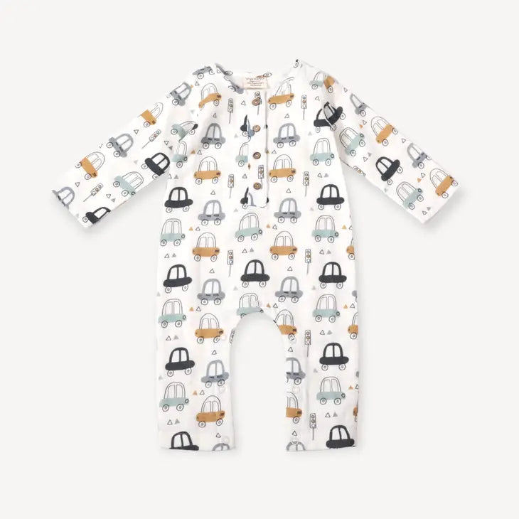Cars Pocket & Button Baby Jumpsuit