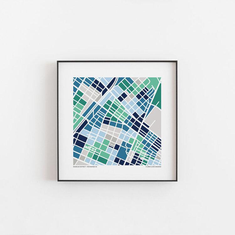 Richmond Map Print 12"x12"