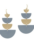 Half Moon Metal Rubber Coated 2" Drop Earring