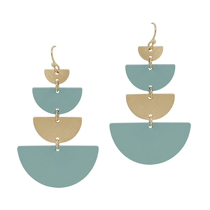 Half Moon Metal Rubber Coated 2" Drop Earring