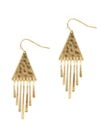 Hammered Triangle w/ Tassle 2" Earring