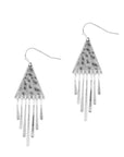 Hammered Triangle w/ Tassle 2" Earring