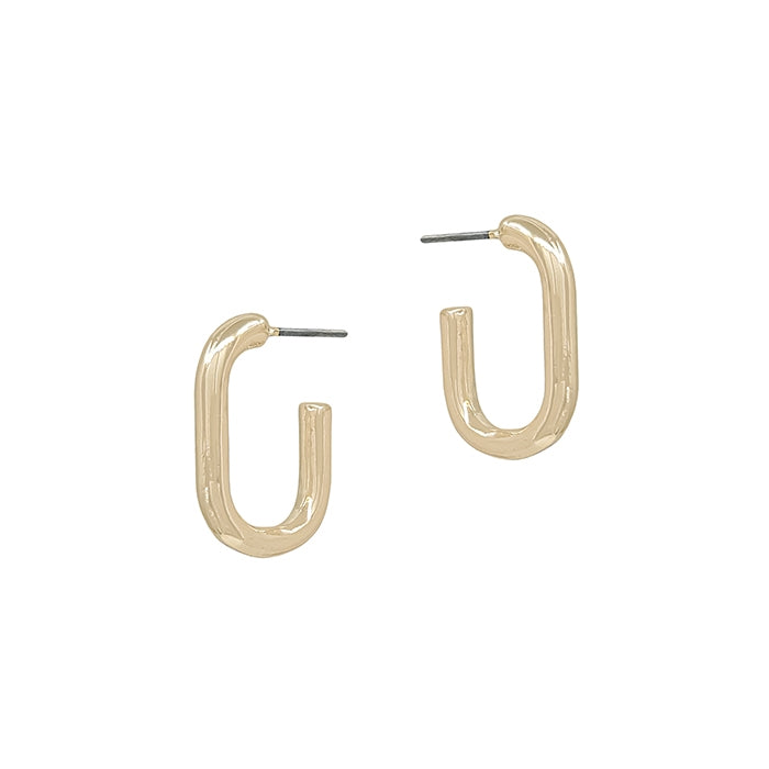 Huggie Oval Hoop .75" Earring