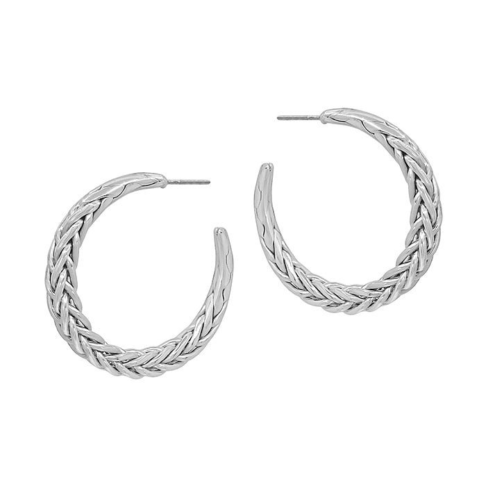 Braided Hoop 1.25" Earrings
