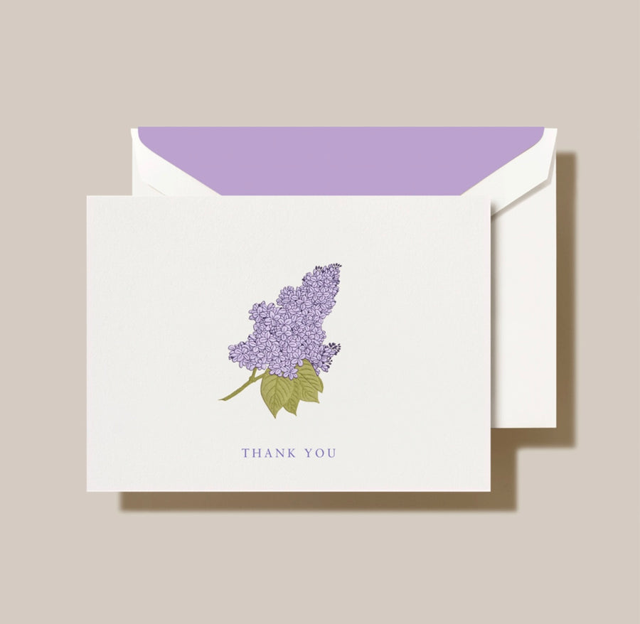Lilac Thank You Note