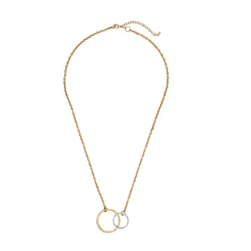 Two Tone Double Circle 16"-18" Necklace