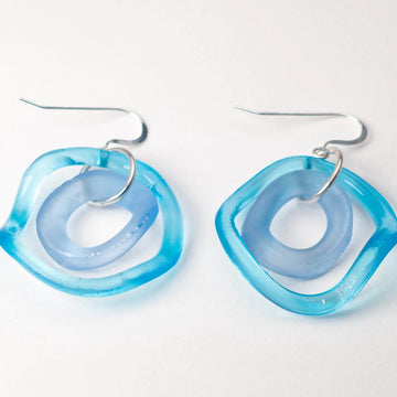 Small Wave Earrings, Ocean Gold Fill