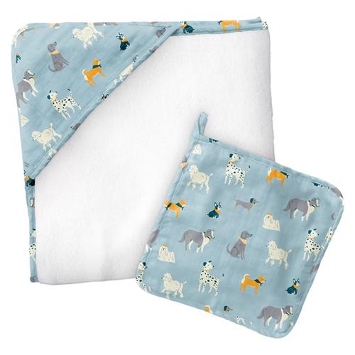 Muslin Hooded Towel w/ Washcloth