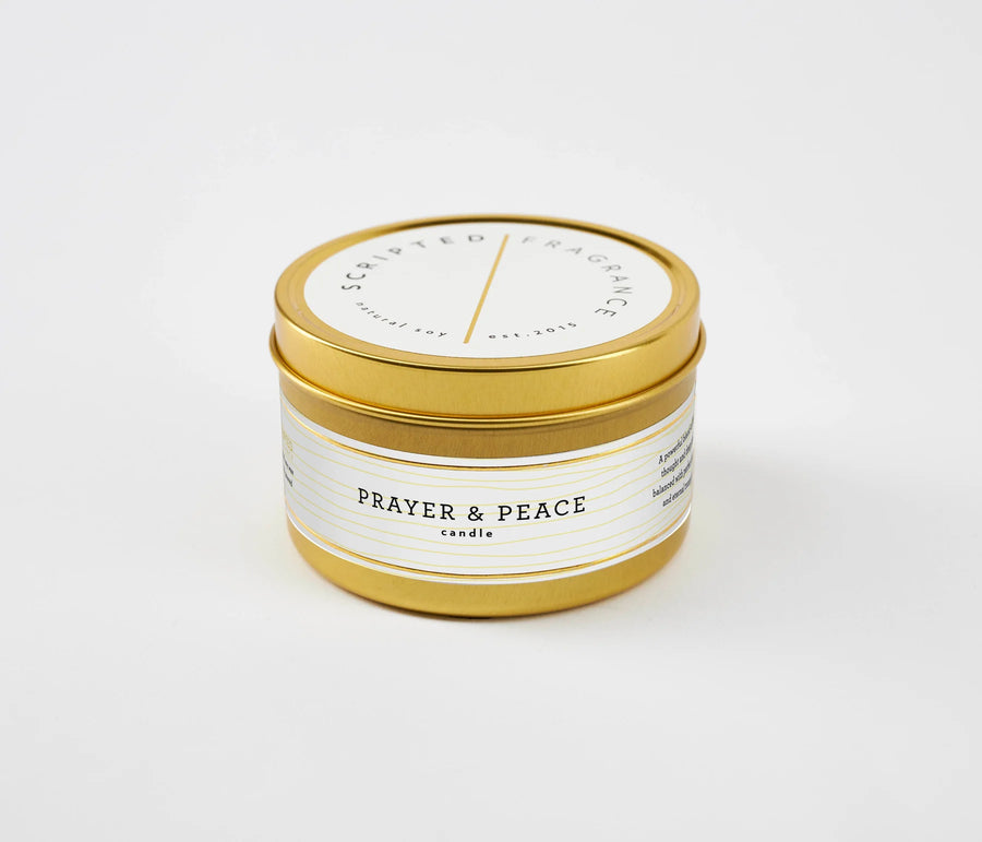 Prayer & Peace Soy Candle in Large Gold Tin