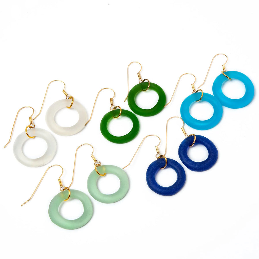 Gold Seaglass Style Simple Earrings