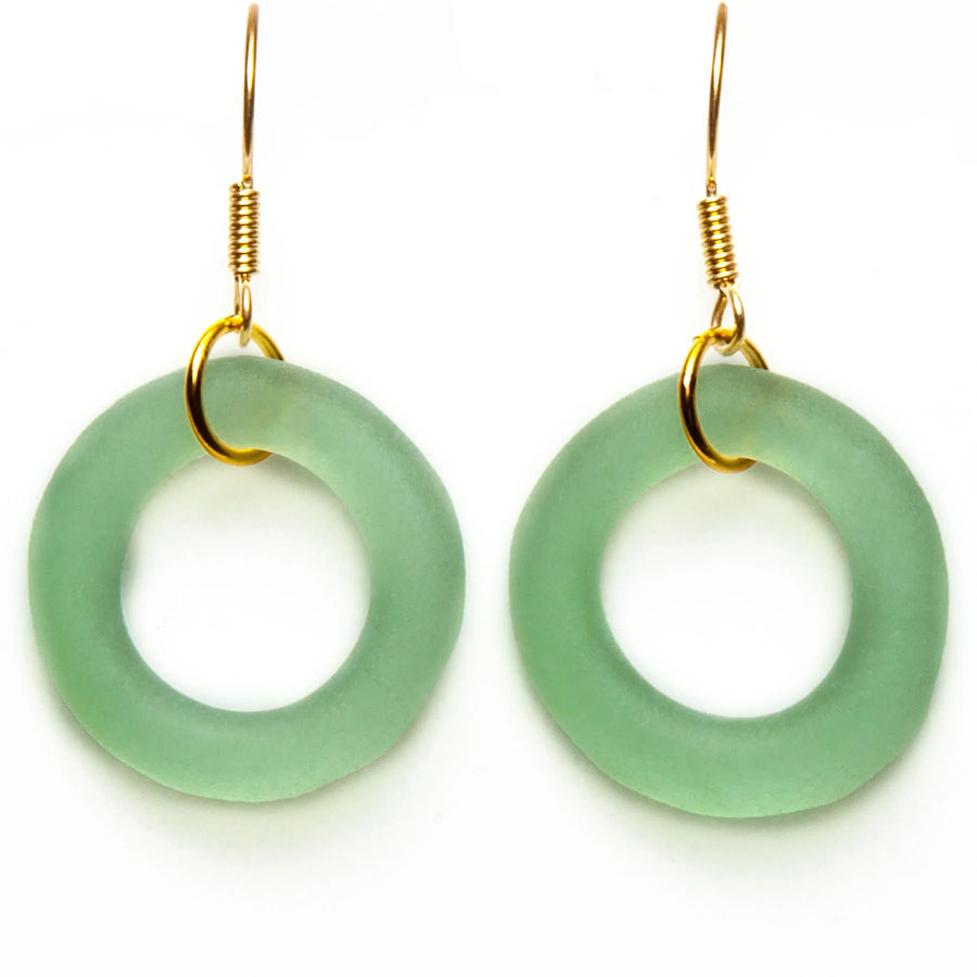 Gold Seaglass Style Simple Earrings