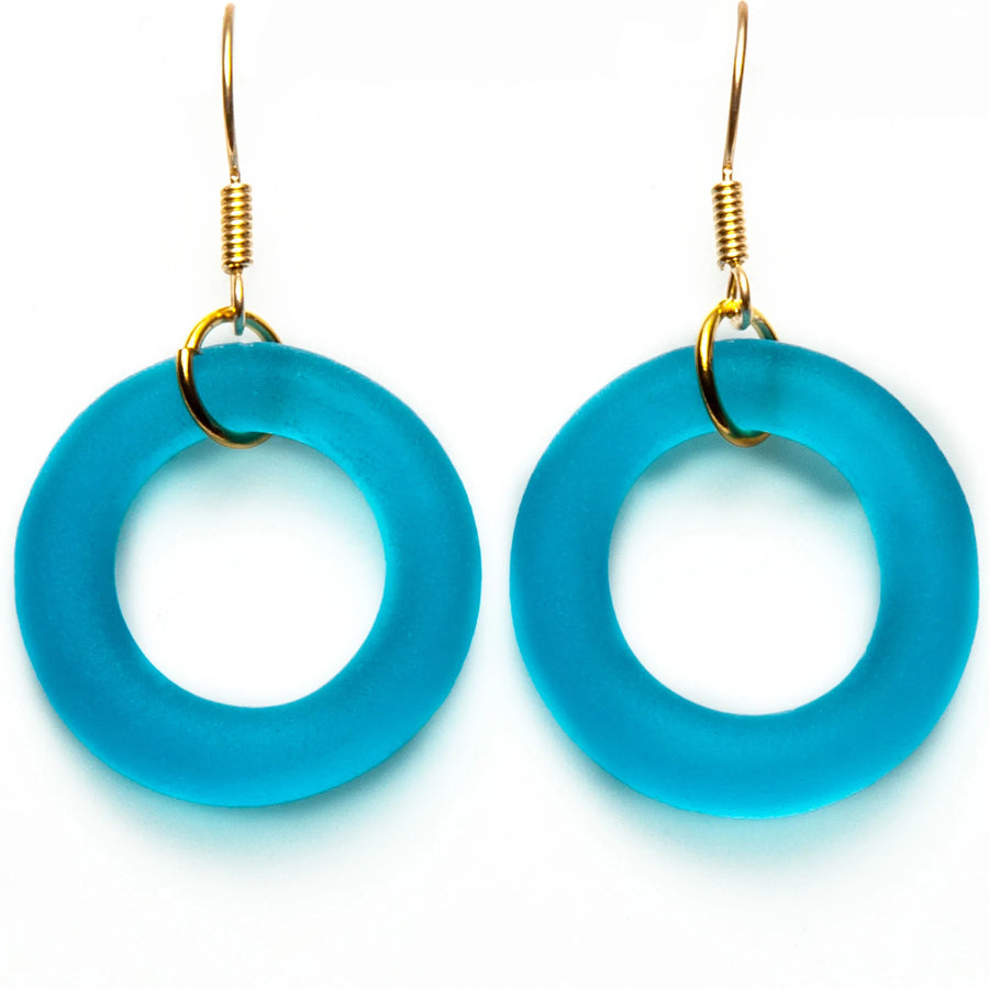 Gold Seaglass Style Simple Earrings