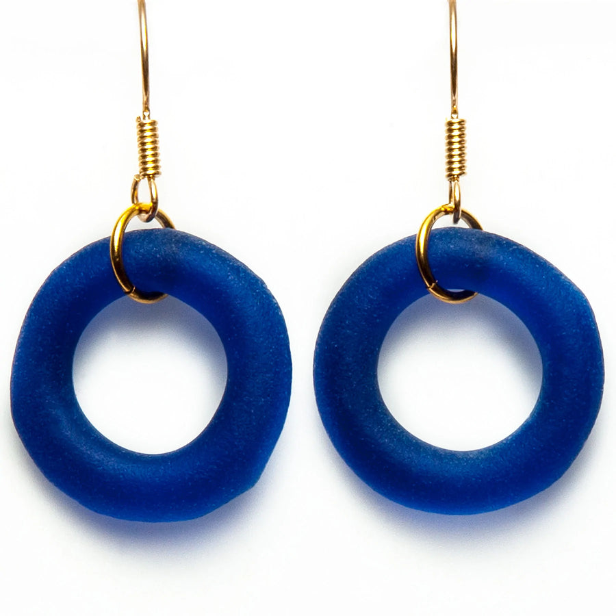Gold Seaglass Style Simple Earrings