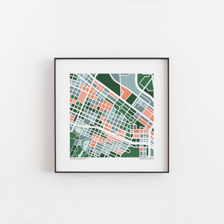 Richmond Map Print 12"x12"