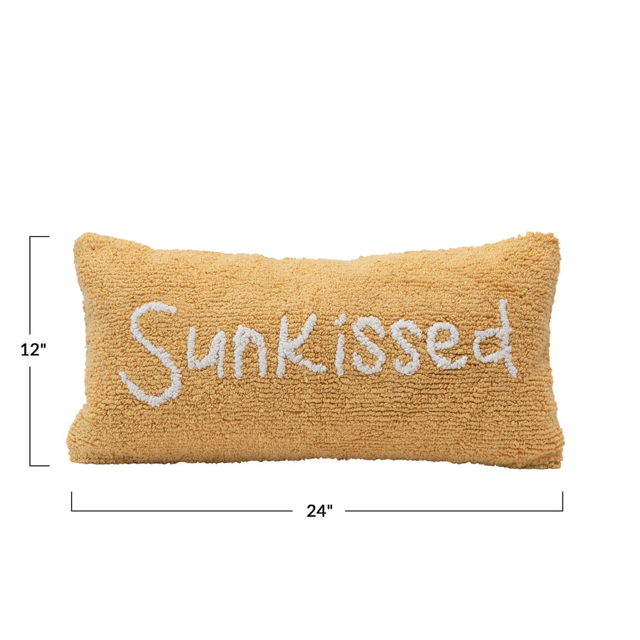 Sunkissed Cotton Punch Hook Lumbar Pillow 24"x12"