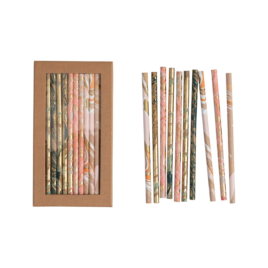 Handmade Paper Wrapped Wood Pencils