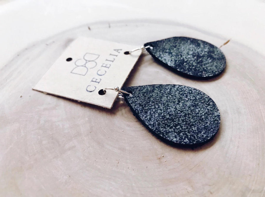 Small Teardrop Leather Earrings